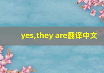 yes,they are翻译中文